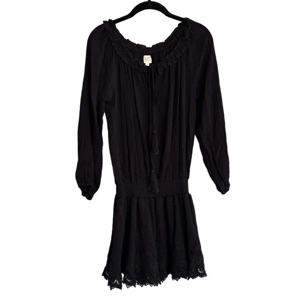 Surf Gypsy | Dresses | Surf Gypsy Black Boho Mini Dress Size Medium |  Poshmark